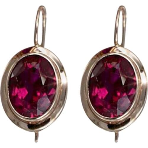 Retro 925 Sterling Silver Round Garnet Drop Earrings For Women Natural Red Gemstone Ruby Fine Jewelry Best Gifts