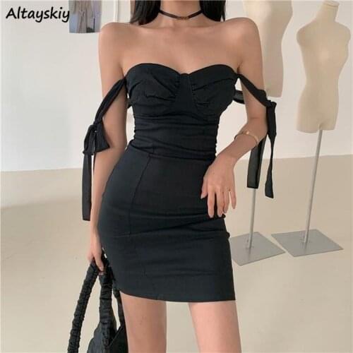Sleeveless Dress Women Bandage Sexy Bodycon Design Ladise Simple Streetwear Solid Summer Trendy Party Dance Europen Style Ins