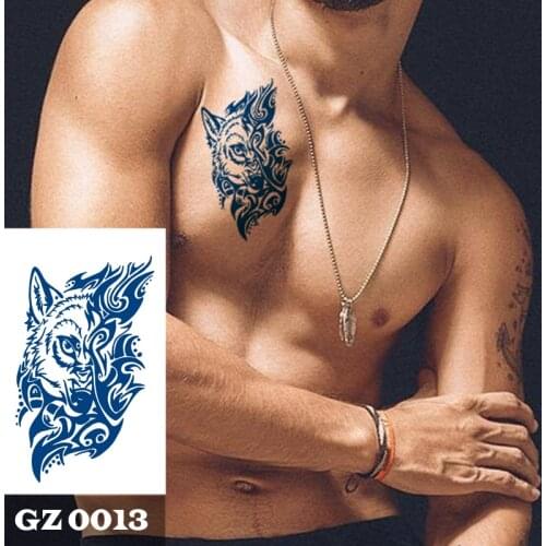 1Pcs Juice Ink Wolf Totem Tattoos Body Art Waterproof Temporary Tattoo Sticker For Men Women