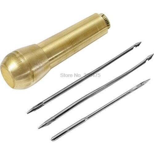 100set Canvas Leather Tent Shoes Sewing Awl Taper Leather craft Needle Kit Repairing Tool Sets Hand Stitching