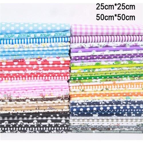 25X25cm 50X50cm set cotton fabric DIY Sewing Quilting doll fabric for dress Patchwork mixing cloth Needlework Handmade Material