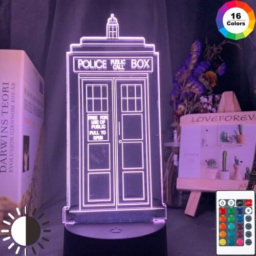 3d Optical Led Night Light Lamp Doctor Who Call Box Nightlight for Kids Bedroom Decor Police Box Gift for Child Room Table Lamp