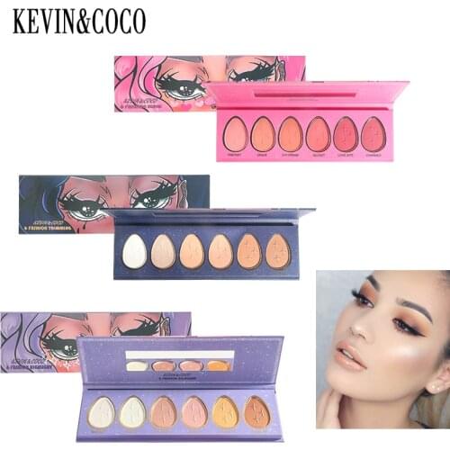 6-color Trimming Plate Highlighter Palette Blush Palette Female Cosmetics Cute Makeup Tray Lasting Nature Makeup Palette