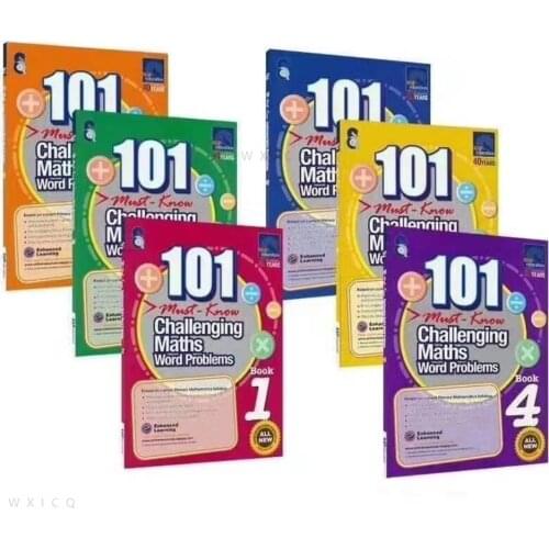 6 Books/Set 101 Challenging Maths Word Problems Books Singapore Primary School Grade 1-6 Math Practice Book