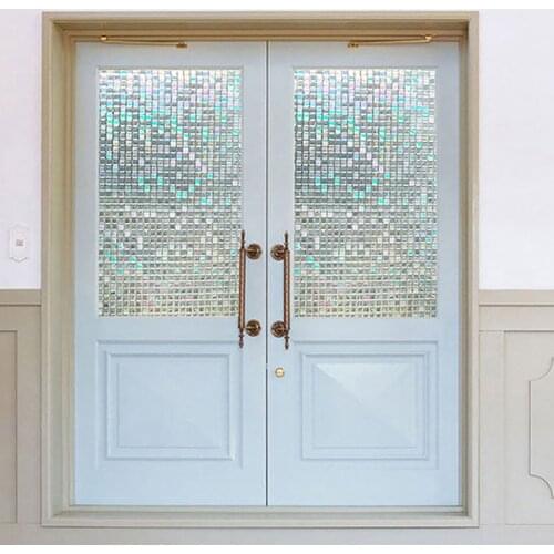 45x100cm 3D Anti UV Mosaic Window Door Sticker Film Privacy Film Static Decorative Film Non-Adhesive Heat Control Window Sticker