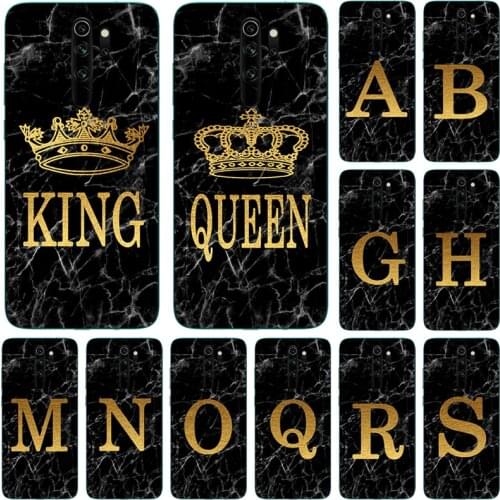 Phone case For Xiaomi Redmi Note 8 Pro Note8 Note8t 8T Redmi8 8A Marble Golden alphabet background Soft TPU Print Cover Fundas