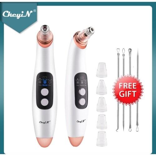 CkeyIN 6 In 1 Blackhead Remover Vacuum Suction pore Cleaner Acne Comedo Whitehead Extractor USB Rechargeable Beauty Skin Care