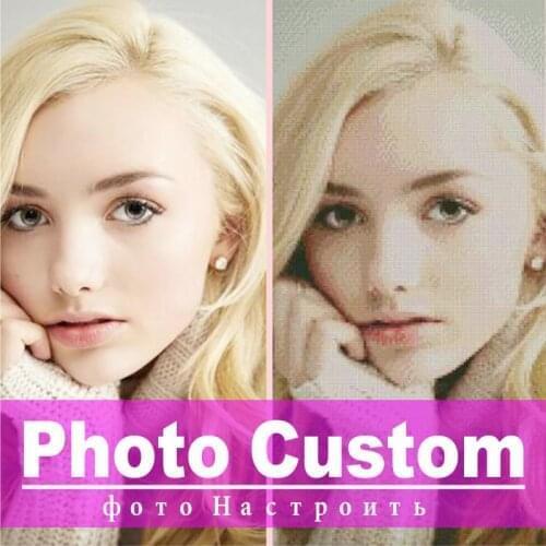 GATYZTORY Photo Custom Diamond Embroidery Full Round Crystal Diamond Painting Cross Stitch Diamond Mosaic Kits Birthday Gift