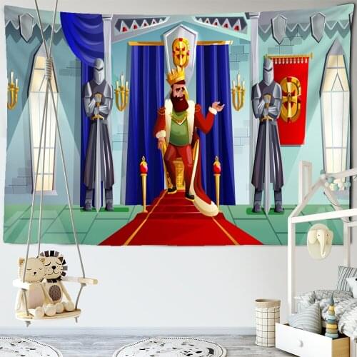 Kings Palace Tapestry Wall Hanging Cartoon Lovely Childrens Room Home Decoration Hippy Bohemian Wall Background Cloth