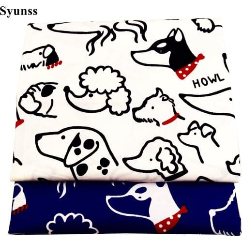 Syunss New Diy Patchwork Quilting Baby Dress Cribs Cushions Sewing Home Decor The Cloth Tissus Colors Dog Printed Cotton Fabric