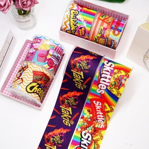 Free shipping 50 yard 3 inch 75 mm 38 mm 25 mm cartoon printed grosgrain ribbon 43999