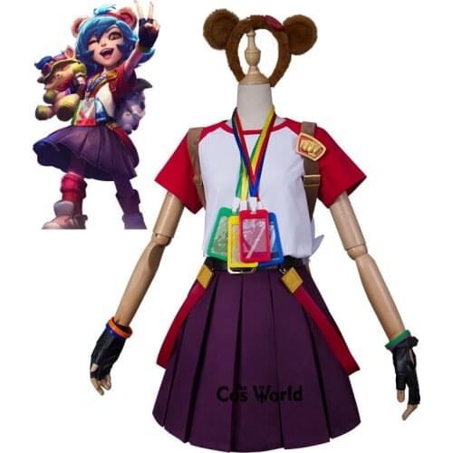 LOL 10th Anniversary the Dark Child Annie Hastur T-shirt Dress Uniform Outfit Games Cosplay Costumes