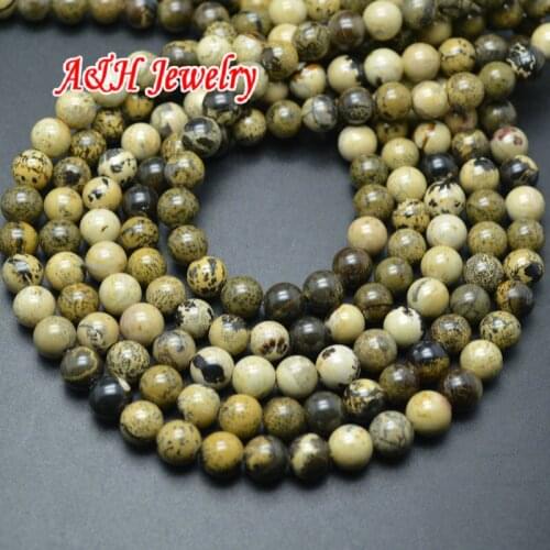 New Arrival Yellow Stone Round Beads 8mm DIY Jewelry Making Materials 16'' DIY Findings 5pc/lot