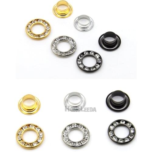 1/2inch 12mm DIY round rhinestone grommets 30sets/lot crystal glass diamond grommets eyelets 3 colors RE-12mm-001a