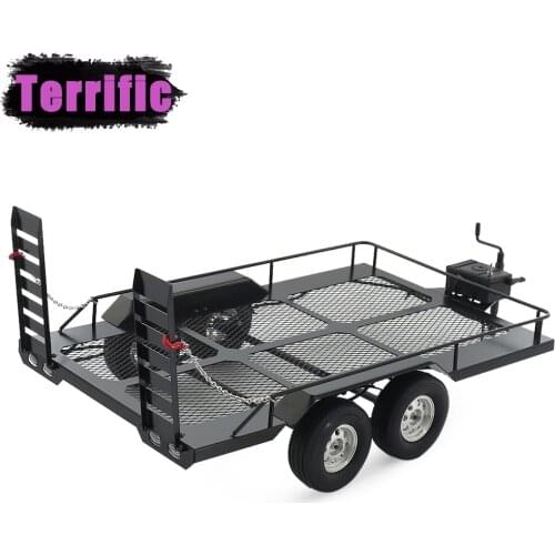 Metal 1/10 Dual Axle Scale Trailer Kit for RC Crawler Truck Traxxas TRX4 TRX6 Redcat GEN8 RGT 86100 SMT Axial SCX10 Tamiya CC01