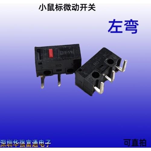 10PCS Red Dot Mouse Micro Switch Left Bent Button For Mouse Side Key Middle Key Razer pro "armed horsemen of established RIVAL