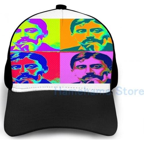 Fashion Marcel Proust Pop Art - In Search of Lost Time Basketball Cap men women Graphic print black Unisex adult hat