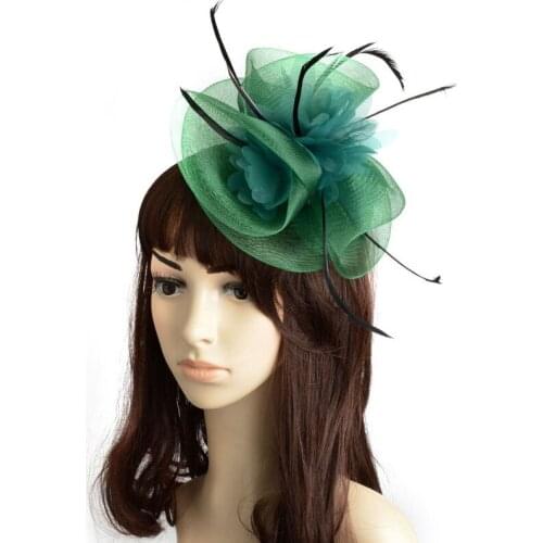 New Fascinator Hair Headband With Feather Vintage French Clip Floral Tiaras Hair Clip for Women Headpieces Tovenaar Fascinateur