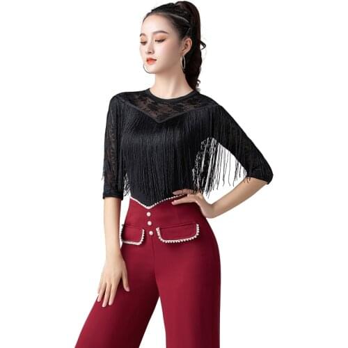 Newest !! Woman Latin dance clothing adult new Latin dance national standard practice Leotard Latin Top