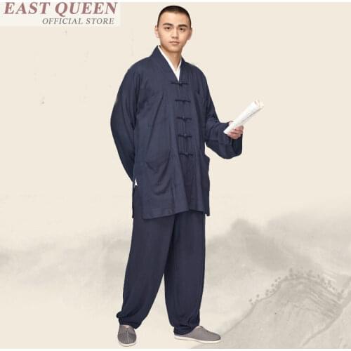 Buddhist monk robes for men male shaolin monk clothing wushu kung fu buddhist meditation clothing FF646 A
