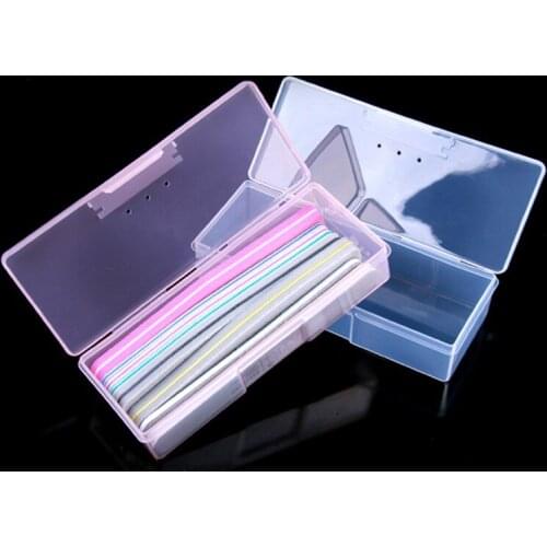 Nail Manicure Plastic Tools Transparent Storage Box Nail Dotting Drawing Pens Buffer Grinding Files Organizer Case Container Box