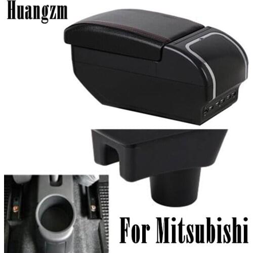 Armrest box For Mitsubishi Attrage Mirage Large space Center Centre Console Storage Box with Cup holder ashtray 9 USB in