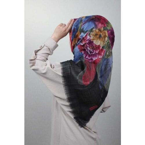 POLOİST SHİNE PATTERNED SILVERY LINEN SCARF-DESEN-22-RENK-12