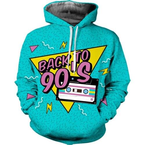 REAL American SIZE Custom High Quality Back to the 90s. Cool Kids Era Sublimation Printing Plus Size Hoodies