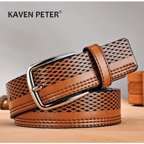 Fashion Leather Belt Mens Jeans Belt Alloy Buckle Strap For Male Wide Luxury Waist Belts Cummerbund