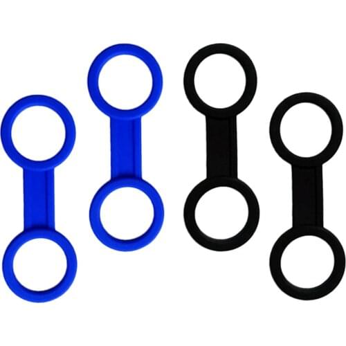 4 Pieces Scuba Underwater Diving Snorkeling Silicone Snorkel Mask Swim Goggles Clip Keeper Holder Retainer Black+Clear