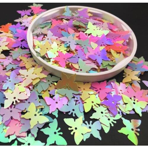 20g Mix Colors fabric 3d 18mm Butterfly Sequins for Crafts Loose T Shirt Sequins Embroidered Applique for Clothes diy Accessory