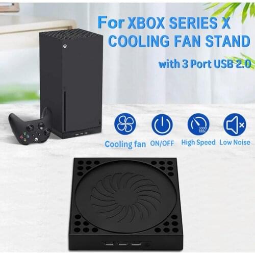 For Xbox Series X Vertical Stand With Cooling Fan Console Heat Sink Base Controller Charger Station External USB Cooler HOT SALE