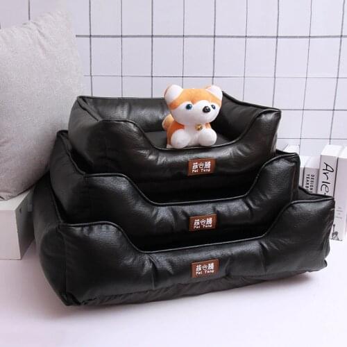 Pu Waterproof Pet Dog Bed Dog Basket Cat Nest All Seasons Kennel For Small Medium Large Dogs Detachable Puppy Sofa Pet Cushion