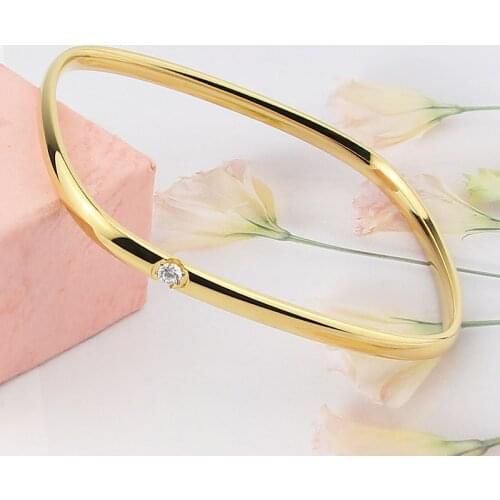 Closed Bangle Wear with A Circumference Less Than 17cm Crystal Titanium Steel Bracelet Love Bangle For Women Wedding Jewelry