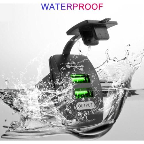 General Motors Motorcycle Dual USB Switching Blue Light 3.1A Car Charger LED Waterproof Dual Port Automatic Adapter Socket