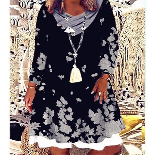 Women 2021 Loose Pocket Boho Vintage Ruffles Befree Printed Dress Full Long Sleeve Spring Party Beach Midi Dresses Plus Sizes