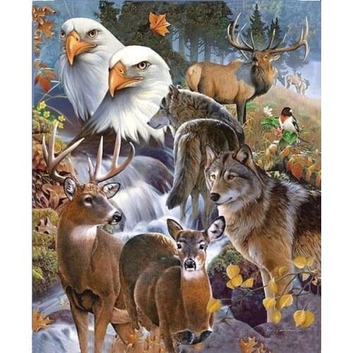 Animal deer Art Painting Needlework 14CT Canvas Unprinted Handmade Embroidery Cross Stitch Kits Set DIY Home Decor
