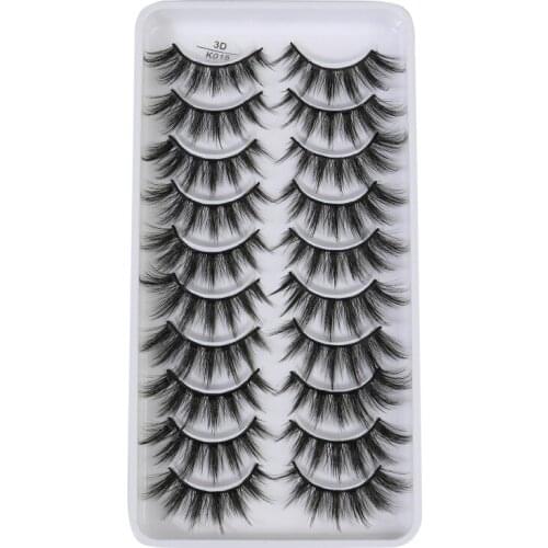 10 Pair 3D False Eyelashes Natural Soft Black Mink Hair Eye Lashes Makeup Tools Women Fake Eyelashes