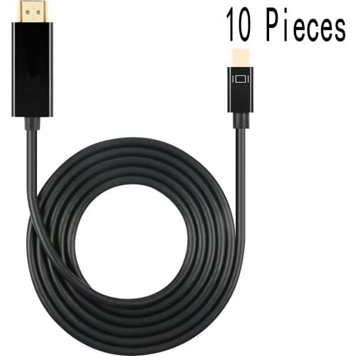 10 pcs high quality Double Yi 1.8 M 6Feet Thunderbolt Mini Display Port DP To HDMI Adapter Cable For Pro MacBookAir Dell XPS