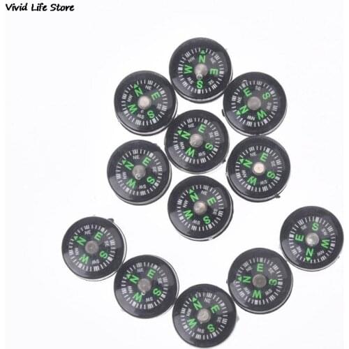 12Pcs/Dozen 15mm Compass Buckle Mini Compass For rope Outdoor Camping Hiking Travel Emergency Survival Navigation Tool