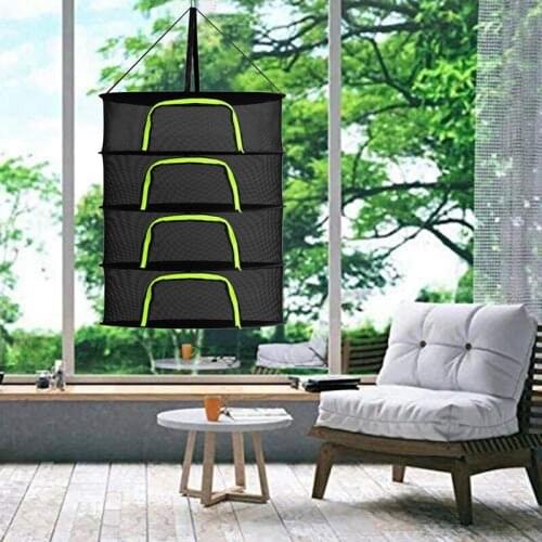 2/4/6/8 Layers Hanging Basket Folding Drying Net Rack Herb Dry Net Opening Shape Dryer Bag Mesh 600mm Diameter