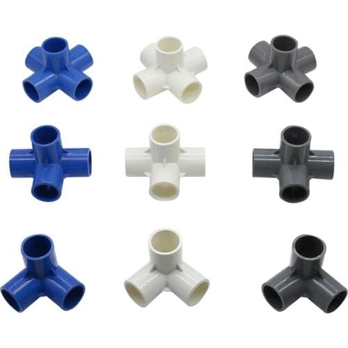 2Pcs PVC Three-dimensional 3-way 4-way 5-way Connector 25mm Tube Adapter Garden Irrigation Water Supply Coupling DIY Shelf Joint