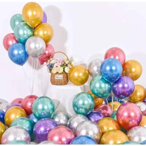 30/50pcs 10inch Metallic Chrome Latex Helium Balloon Wedding Birthday Anniversary Baby Baptism Decoration Kid Party Decor Balls