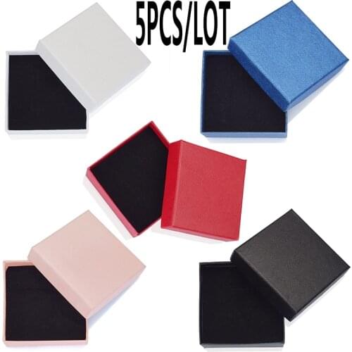 5PCS 7*7*3cm Gift Boxes Jewelry Storage Necklace Bracelet Display Wedding Party Supplies Packaging Candy Present Box Wholesale