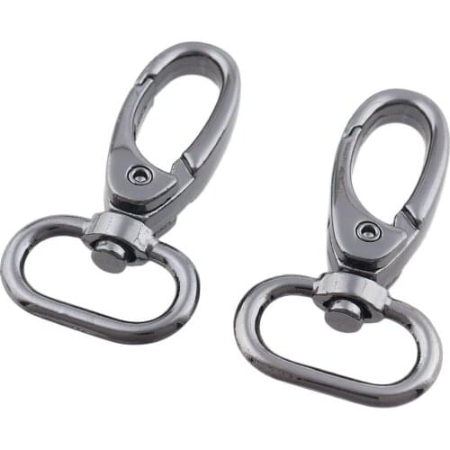 6pcs/lot Alloy Swivel Lobster Leather Bag Handbag Purse Shoulder Strap Belt Clasp Clip Trigger Buckle Key Ring 20mm Snap Hooks