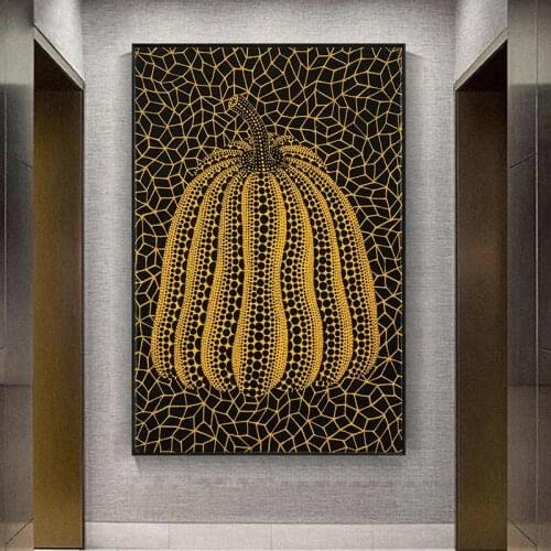 Yayoi Kusama Abstract Pumpkin Canvas Painting Posters and Prints Modern Wall Art Pictures Cuadros For Living Room Decoration