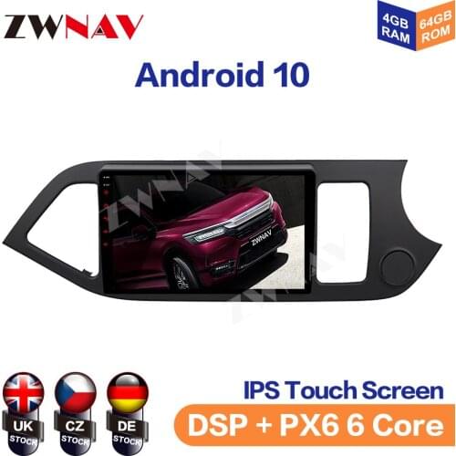 Android 10.0 PX6 Car radio Player GPS Navigation For KIA Morning Picanto 2011-2017 Auto Stereo Multimedia Video Player HeadUnit