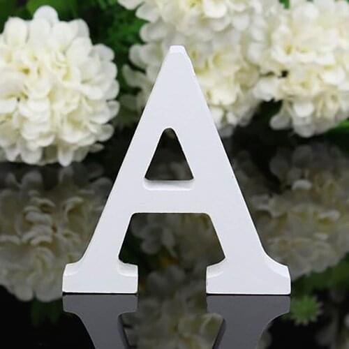 White Wooden Letter English Alphabet DIY Personalised Name Design Art Craft Free Standing Heart Wedding Party Home Decor