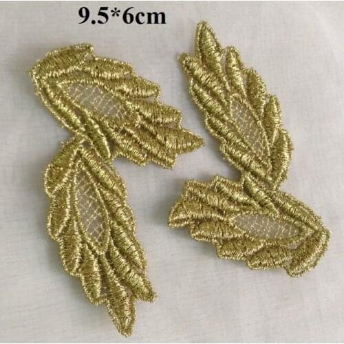 FREE SHIPPING 9.5*6cm gold thread embroidery applique,nations style garment accessories,costume patches,XERY13829
