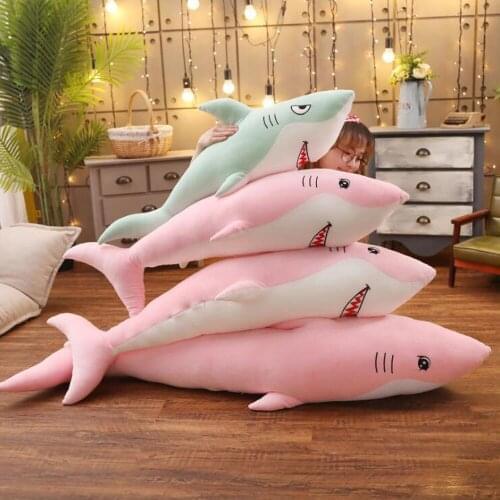 Large shark doll children plush toy girl sleep pillow kids stuffed toy birthday gift